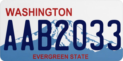 WA license plate AAB2033