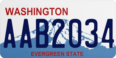 WA license plate AAB2034