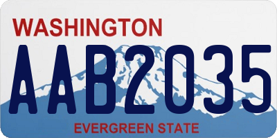 WA license plate AAB2035