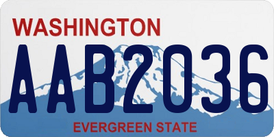 WA license plate AAB2036