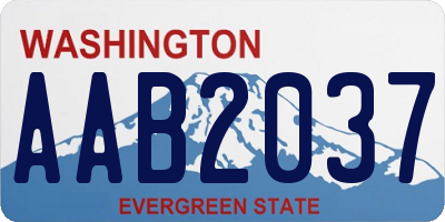 WA license plate AAB2037