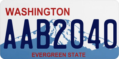 WA license plate AAB2040