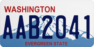 WA license plate AAB2041
