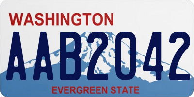 WA license plate AAB2042