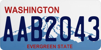 WA license plate AAB2043
