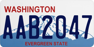 WA license plate AAB2047