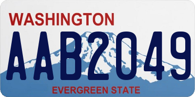 WA license plate AAB2049