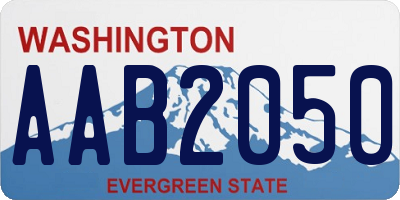 WA license plate AAB2050