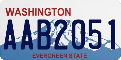 WA license plate AAB2051