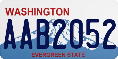 WA license plate AAB2052