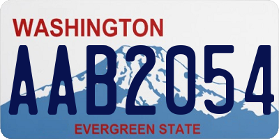 WA license plate AAB2054