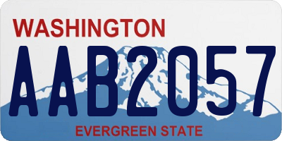 WA license plate AAB2057