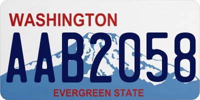 WA license plate AAB2058