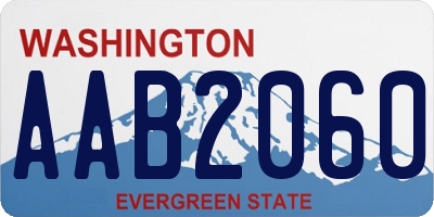 WA license plate AAB2060