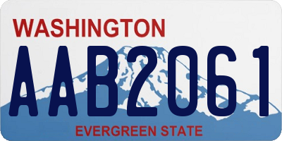 WA license plate AAB2061