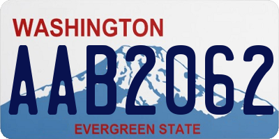 WA license plate AAB2062