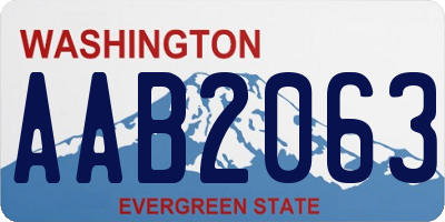 WA license plate AAB2063