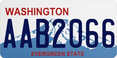 WA license plate AAB2066