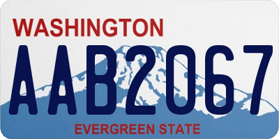 WA license plate AAB2067