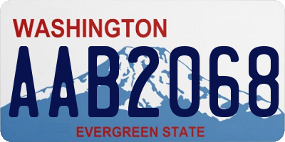 WA license plate AAB2068