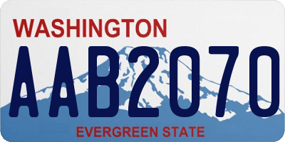 WA license plate AAB2070