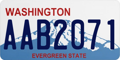 WA license plate AAB2071
