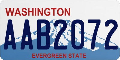 WA license plate AAB2072