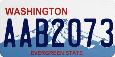 WA license plate AAB2073
