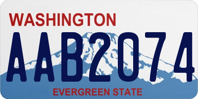 WA license plate AAB2074
