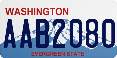 WA license plate AAB2080