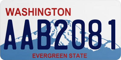 WA license plate AAB2081