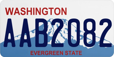 WA license plate AAB2082