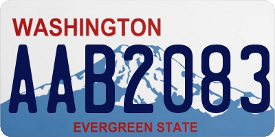 WA license plate AAB2083
