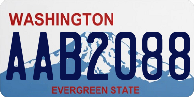 WA license plate AAB2088