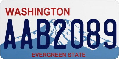 WA license plate AAB2089