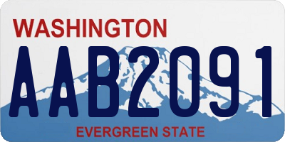 WA license plate AAB2091