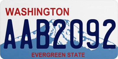 WA license plate AAB2092