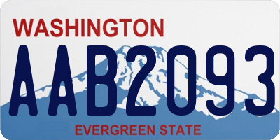 WA license plate AAB2093