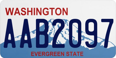 WA license plate AAB2097