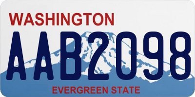 WA license plate AAB2098