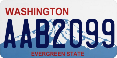 WA license plate AAB2099
