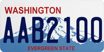 WA license plate AAB2100