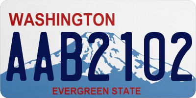 WA license plate AAB2102