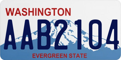 WA license plate AAB2104