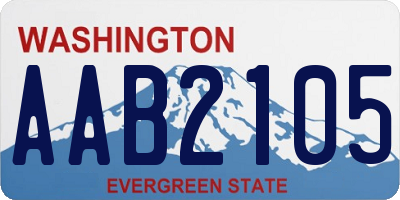 WA license plate AAB2105
