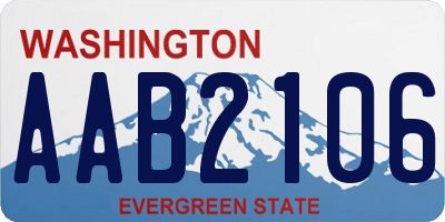 WA license plate AAB2106