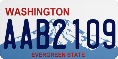 WA license plate AAB2109