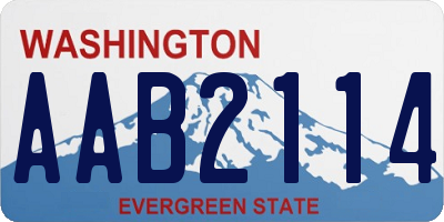 WA license plate AAB2114