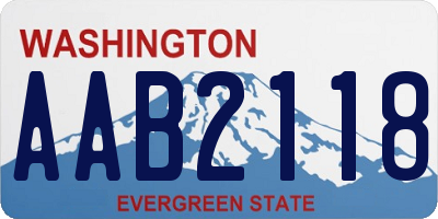 WA license plate AAB2118