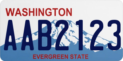 WA license plate AAB2123